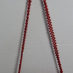 Magid Pink Wooden Beads Beaded Shoulder Purse